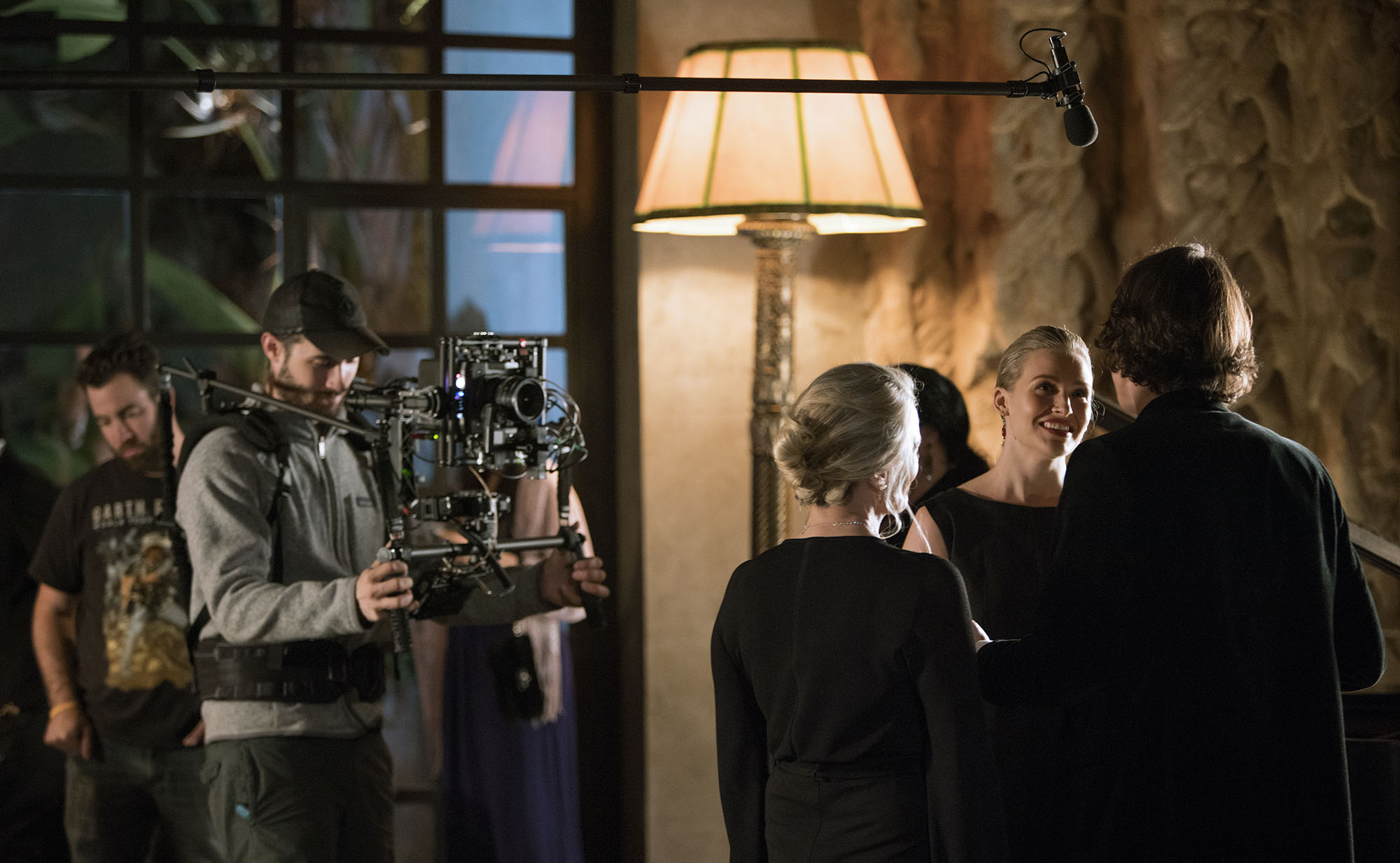Behind the scenes while filming