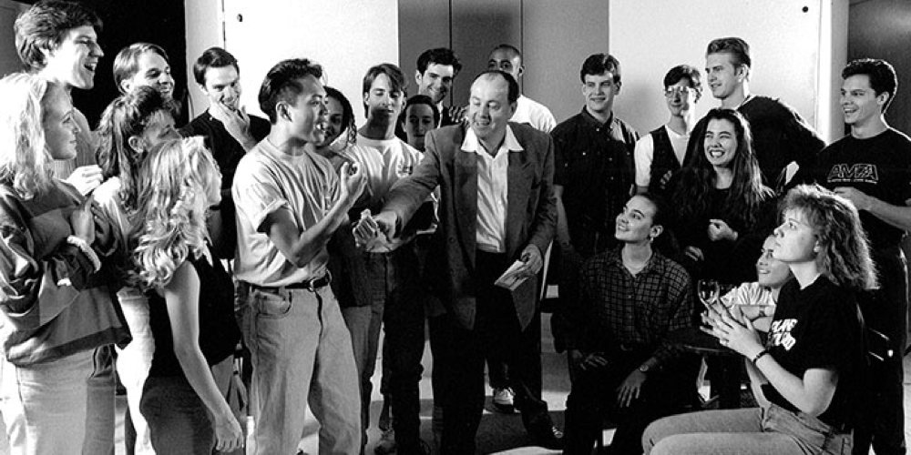 Artistic Director David Martin with AMDA students in the Ansonia building. (1985)
