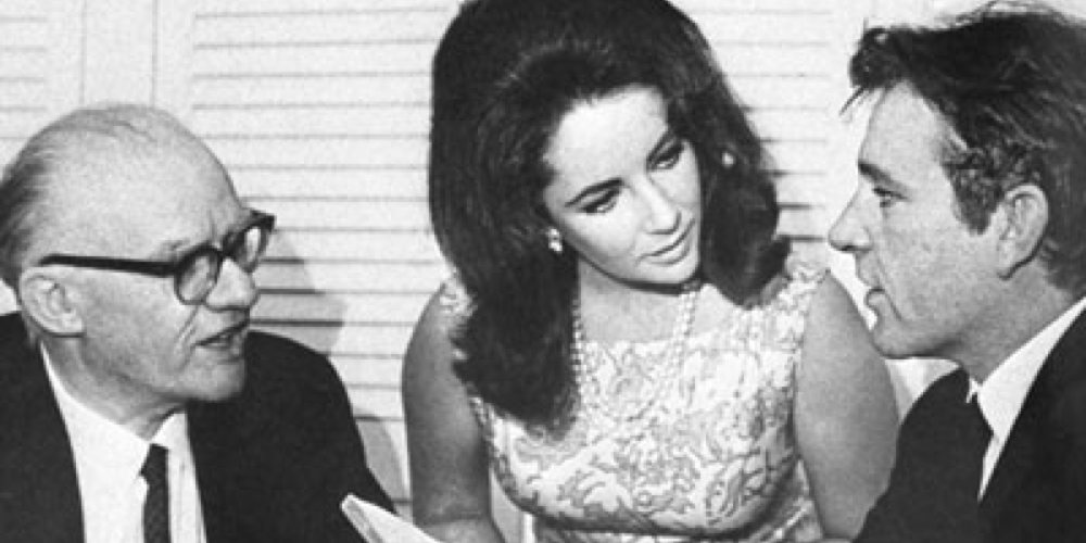 AMDA's first director Philip Burton with Elizabeth Taylor and Richard Burton. Photo by: Friedman-Abeles