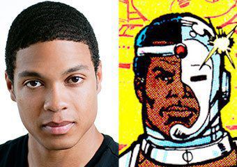 AMDA alumnus Ray Fisher and the early ’80s incarnation of Cyborg (art by George Perez)