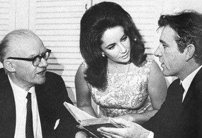 Philip Burton, Elizabeth Taylor and Richard Burton rehearse for the 1964 ϲ benefit.