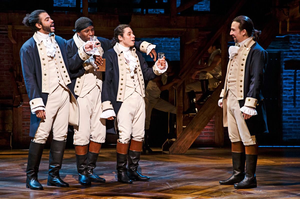 Scene from Hamilton with Anthony Ramos and Lin-Manuel Miranda