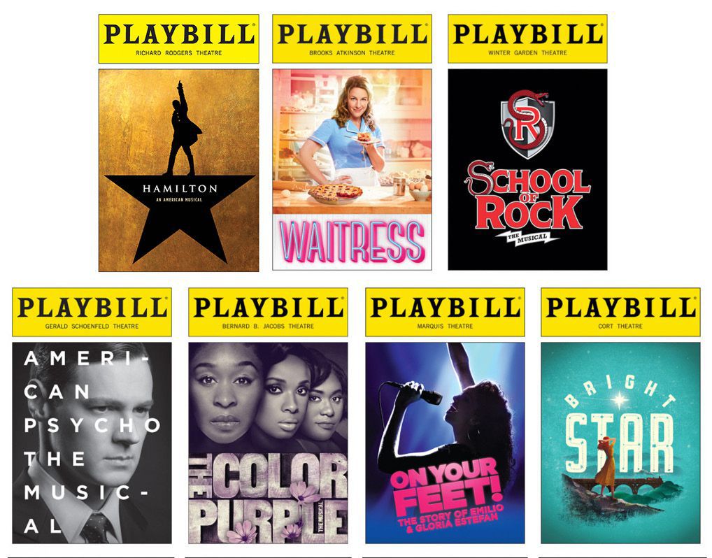 Playbills of Tony-nominated plays