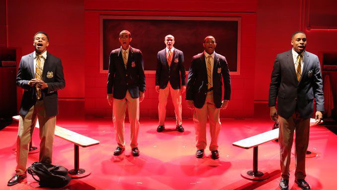 AMDA alumnus Jeremy Pope (far left) in "Choir Boy"