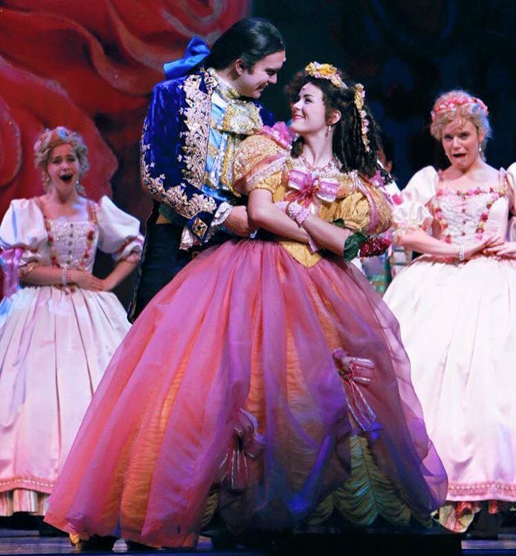 Briana Rapa with transformed Beast (Mark Beyer) in Beauty and the Beast